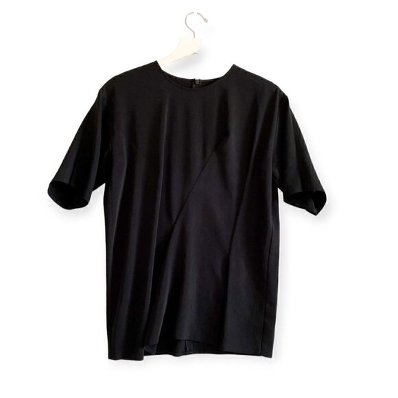 MM6 Maison Margiela black short sleeve pleated‎ top, size 40 Italian - Picture 1 of 13